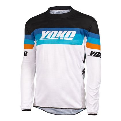Camiseta de motocross Yoko SKIDI YOUTH WHITE/BLACK/ORANGE