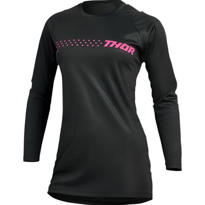 Camiseta de motocross Thor SECTOR MINIMAL FEMME 2023 - Negro / Rosa Ref : TO2861 