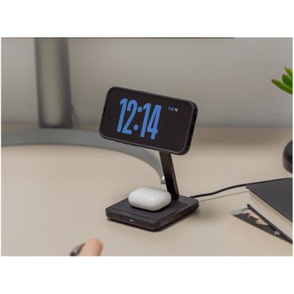 Support Smartphone Quad Lock Maison/Bureau - Double chargeur à induction MAG - Noir
