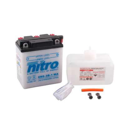 Batería Nitro 6N6-3B-1 abierta con pack de ácido Tipo ácido