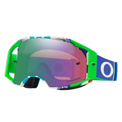 Masque cross Oakley AIRBRAKE MX - Pinned Race Blue/Green écran Prizm MX Jade Iridium vert 2021 Ref : OK1522 / 8006180001 