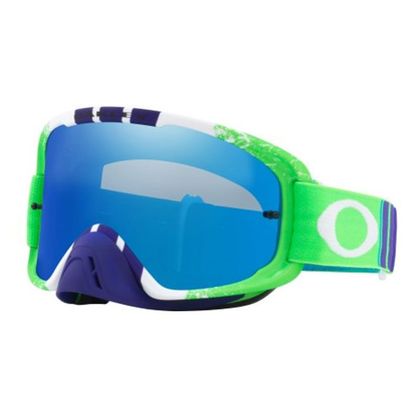 Gafas de motocross Oakley O Frame 2.0 Pinned Race Green/Blue pantalla Black Ice Iridium azul 2021 Ref : OK1524 / 8006130003 