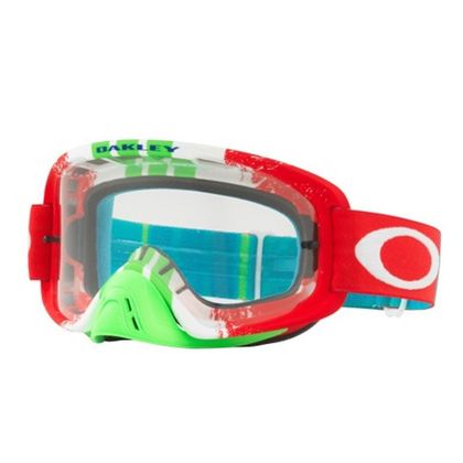 Masque cross Oakley O Frame 2.0 Pinned Race Red/Green écran transparent 2021 Ref : OK1525 / 8006130004 