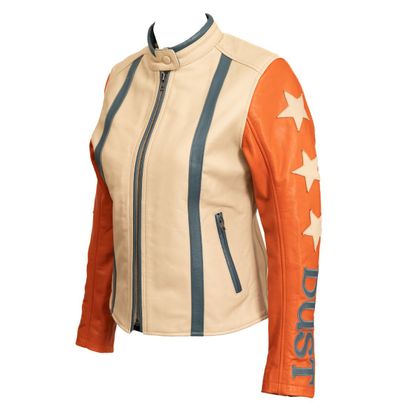Wildust STARS&STRIPES Motorbike Jacket - Orange / Blue Ref : WILD0021 