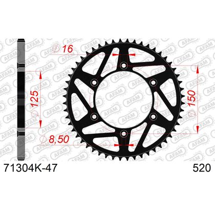 Kit chaine AFAM 520 Type Acier