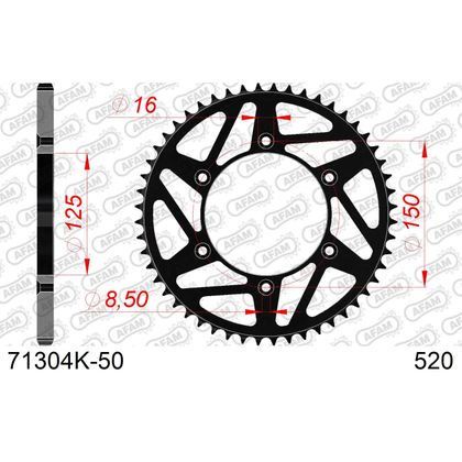 Couronne AFAM ACIER 520 - 50 DENTS - Noir