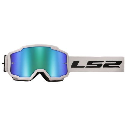 Gafas de motocross LS2 CHARGER GREEN IRID.VISOR 2024 - Blanco