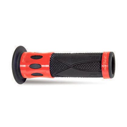 Poignées de guidon Progrip 728 Noir/Alu Rouge 22/25 Universel - Noir / Gris