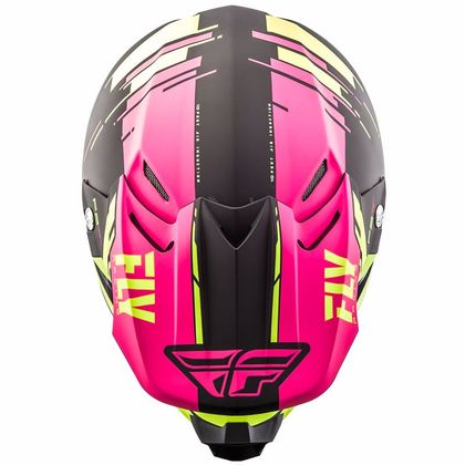Casque cross Fly F2 CARBON MIPS FORGE - ROSE JAUNE FLUO NOIR -  2018