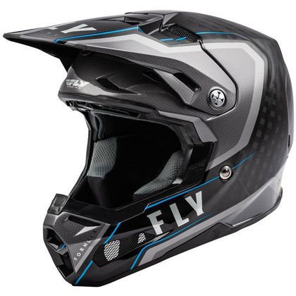 Casco de motocross Fly FORMULA CARBON AXON - BLACK GREY BLUE 2023 Ref : FL0927 