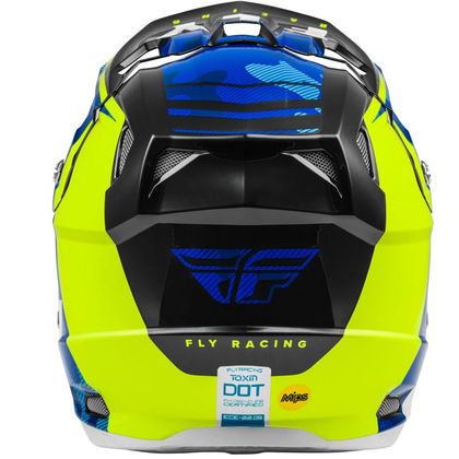 Casque cross Fly TOXIN TRANSFER MIPS - BLUE HI-VIS WHITE 2021