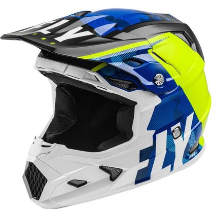Casco de motocross Fly TOXIN TRANSFER MIPS - BLUE HI-VIS WHITE NIÑO 2021 Ref : FL0912 