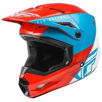 Casco de motocross Fly KINETIC STRAIGHT EDGE - RED WHITE BLUE 2022 Ref : FL0946 