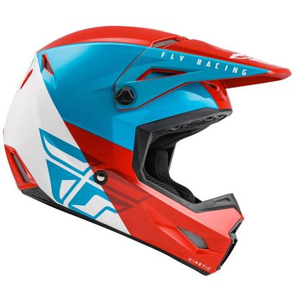 Casque cross Fly KINETIC STRAIGHT EDGE - RED WHITE BLUE 2022
