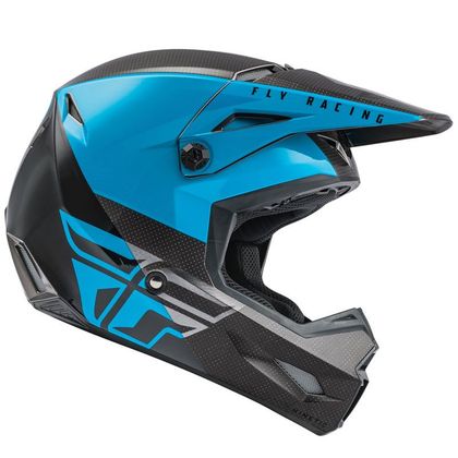 Casco de motocross Fly KINETIC STRAIGHT EDGE - BLUE GREY BLACK 2022
