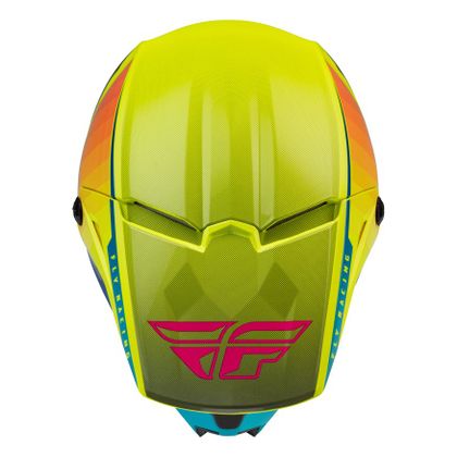 Casco de motocross Fly KINETIC DRIFT - BLEU/JAUNE FLUO/CHARCOAL 2022
