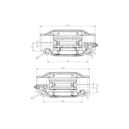 Etriers de frein Accossato radial CNC 108mm avec plaquettes frittées Universel - Noir