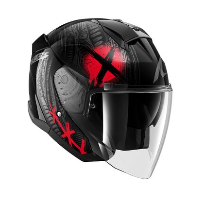 Shark SKWAL JET SHIEVER Jethelm - Zwart / Rood