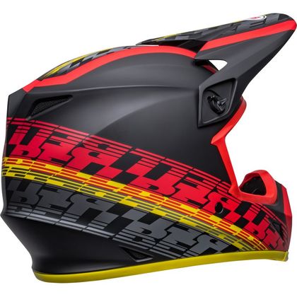 Casco de motocross Bell MX-9 MIPS OFFSET - MATTE BLACK HI-VIZ YELLOW 2023 - Negro / Rojo