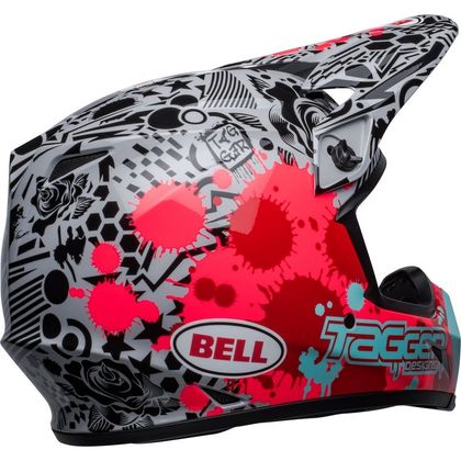Casco de motocross Bell MX-9 MIPS TAGGER SPLATTER 2023 - Rojo / Gris