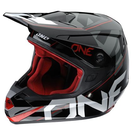 One Industries ATOM CYPHER BLACK RED Cross helmet Ref : OI0135 