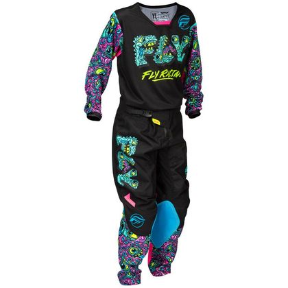 Maillot cross Fly KINETIC - MUTANT - ENFANT - Noir