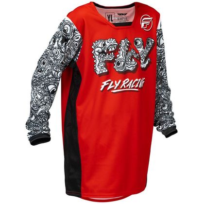 Maillot cross Fly KINETIC - MUTANT - ENFANT - Noir / Rouge Ref : FL1884 