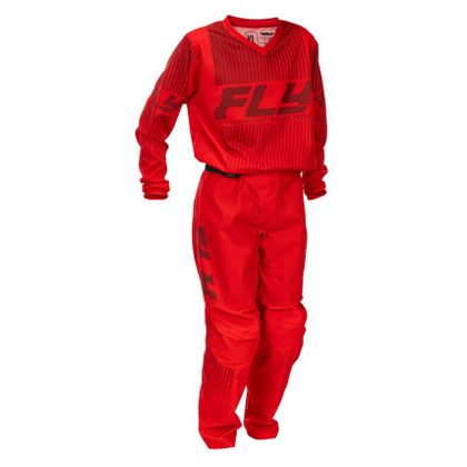 Pantalon cross Fly F-16 - ENFANT - Noir / Rouge