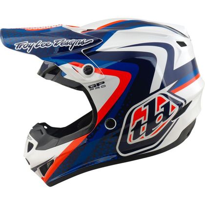 Casque cross TroyLee design GP PRO MIPS SLIDES 2027 - Blanc / Bleu