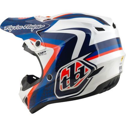 Casque cross TroyLee design GP PRO MIPS SLIDES 2027 - Blanc / Bleu
