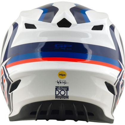 Casque cross TroyLee design GP PRO MIPS SLIDES 2027 - Blanc / Bleu