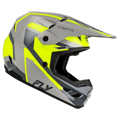 Casque cross Fly KINETIC - SYNC 2026 - Gris / Jaune