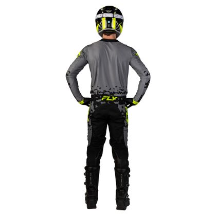 Camisola de motocross Fly LITE - FLAKE 2026 - Cinza / Amarelo