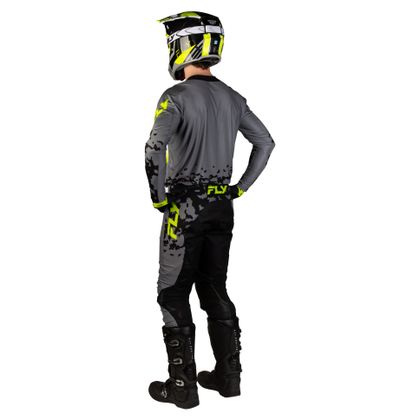 Camisola de motocross Fly LITE - FLAKE 2026 - Cinza / Amarelo