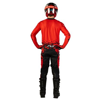 Camisola de motocross Fly LITE - FLAKE 2026 - Vermelho / Cinza