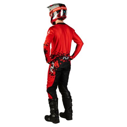 Camisola de motocross Fly LITE - FLAKE 2026 - Vermelho / Cinza