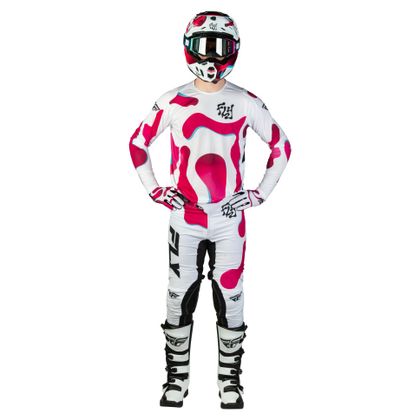 Maillot cross Fly LITE - VIBE 2026 - Blanc / Rose