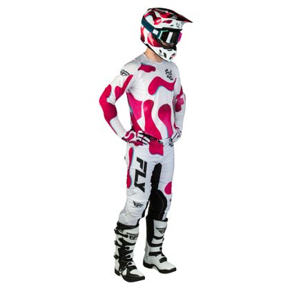 Maillot cross Fly LITE - VIBE 2026 - Blanc / Rose