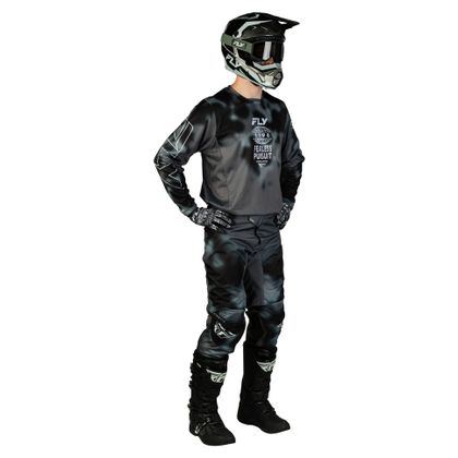 Maillot cross Fly KINETIC - BLUR 2026 - Noir / Gris