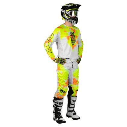 Camisola de motocross Fly KINETIC - BLUR 2026 - Branco