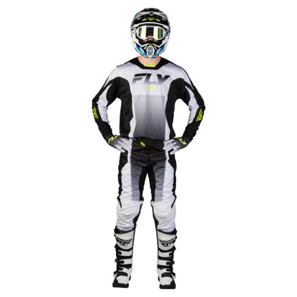 Camisola de motocross Fly KINETIC - FADE 2026 - Branco / Amarelo
