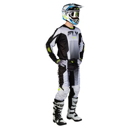 Camisola de motocross Fly KINETIC - FADE 2026 - Branco / Amarelo
