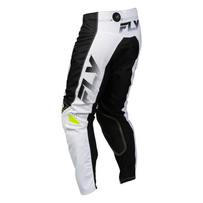 Calças de cross Fly KINETIC - FADE 2026 - Branco / Amarelo
