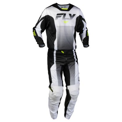 Calças de cross Fly KINETIC - FADE 2026 - Branco / Amarelo