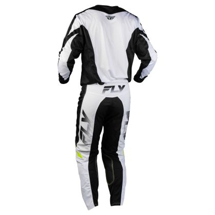 Calças de cross Fly KINETIC - FADE 2026 - Branco / Amarelo