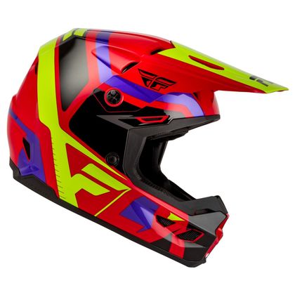 Casque cross Fly KINETIC SCRAP ENFANT - Rouge / Jaune