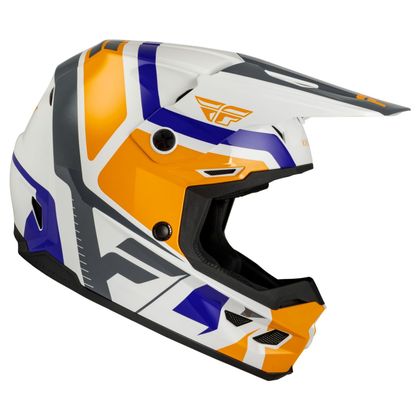 Casque cross Fly KINETIC SCRAP ENFANT - Blanc / Orange