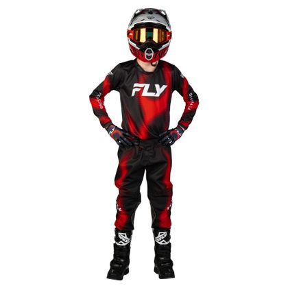 Maillot cross Fly KINETIC - TORCH - ENFANT - Noir / Rouge