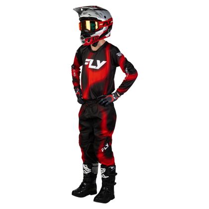 Maillot cross Fly KINETIC - TORCH - ENFANT - Noir / Rouge