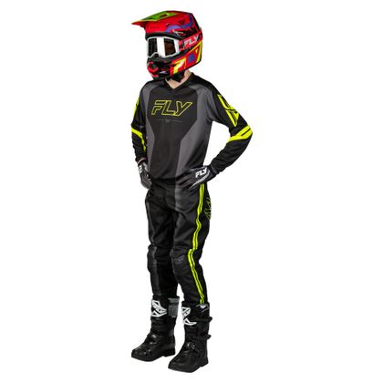 Maillot cross Fly F-16 - RAZE - ENFANT - Noir / Gris